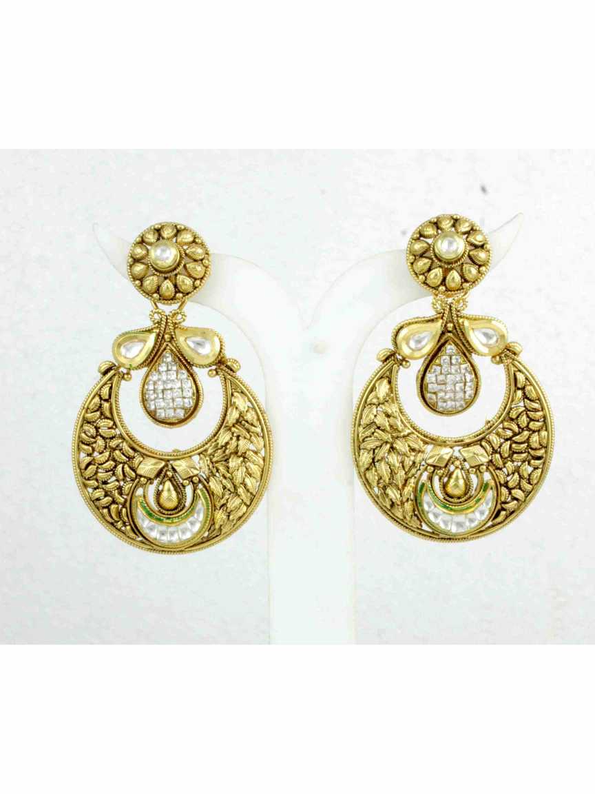 EARRING in CHECKERED POLKI Style | Design - 12735