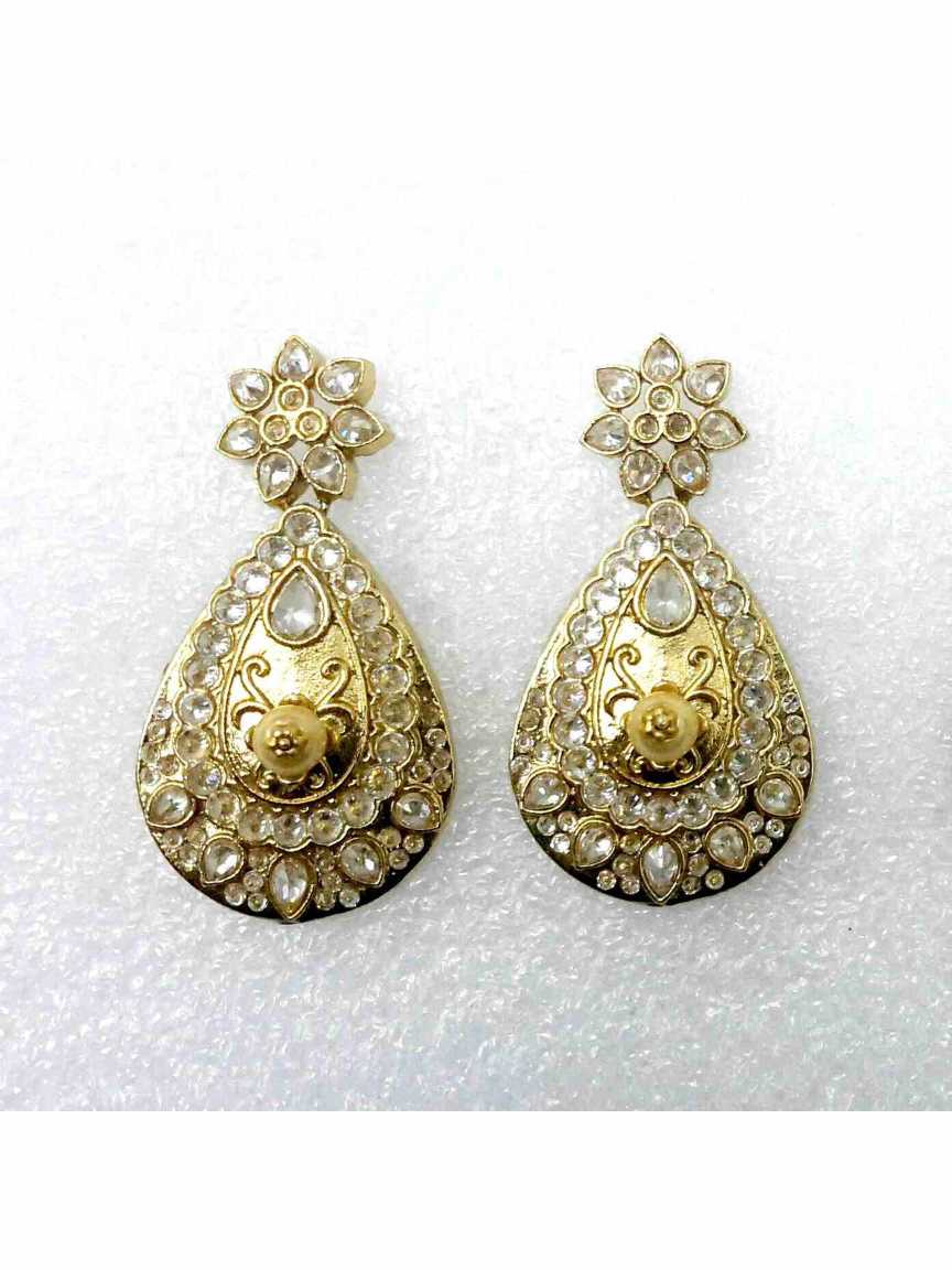 EARRING in CHECKERED POLKI Style | Design - 13186