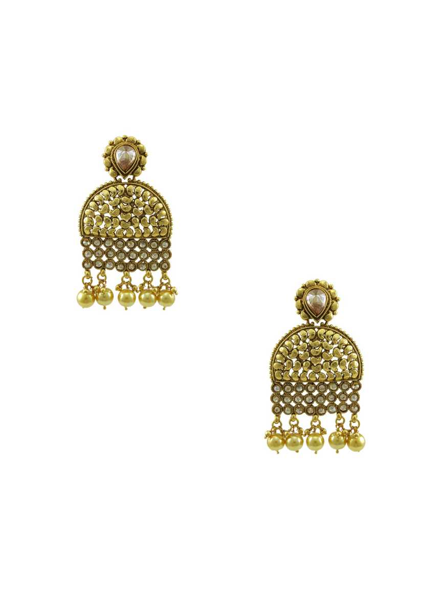 EARRING in CHECKERED POLKI Style | Design - 13210