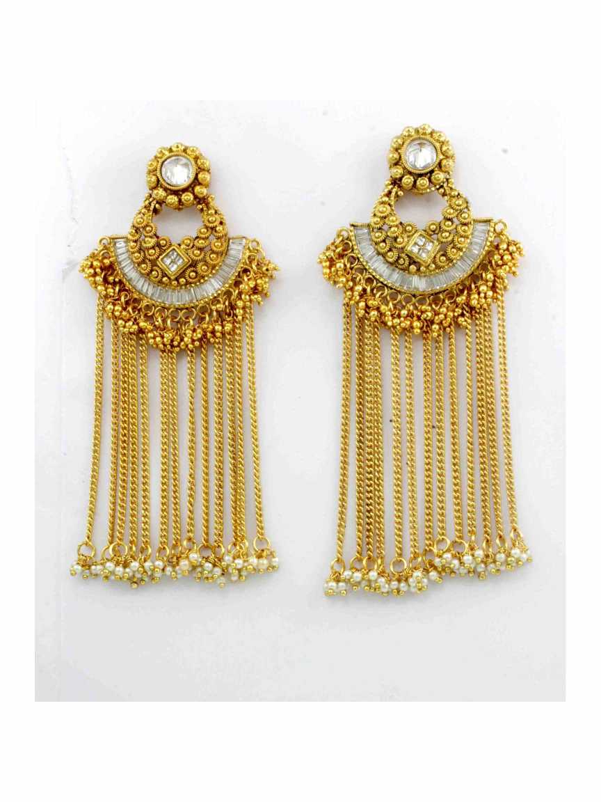 EARRING in CHECKERED POLKI Style | Design - 13212