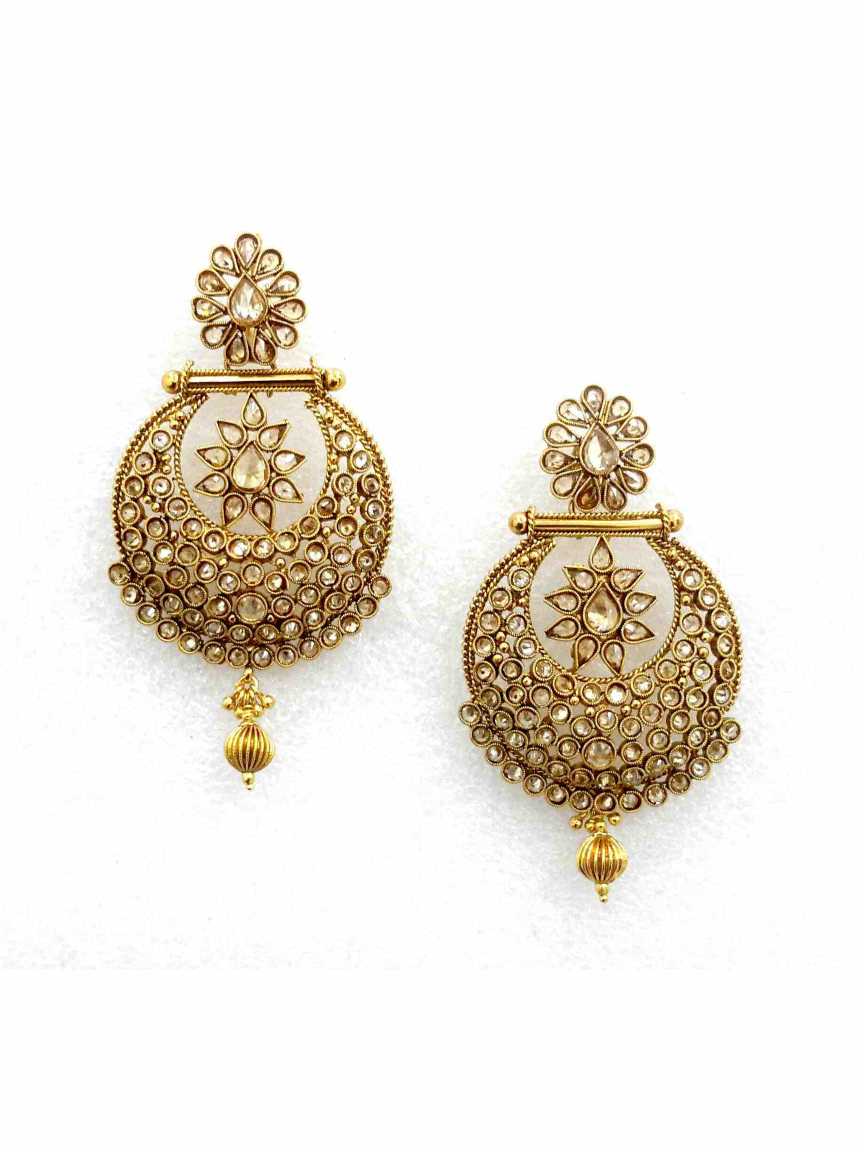 EARRING in CHECKERED POLKI Style | Design - 13275