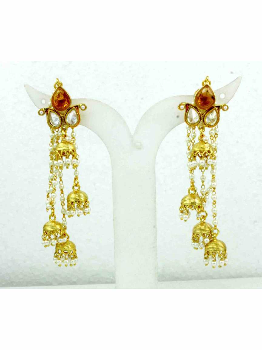 EARRING in CHECKERED POLKI Style | Design - 13394