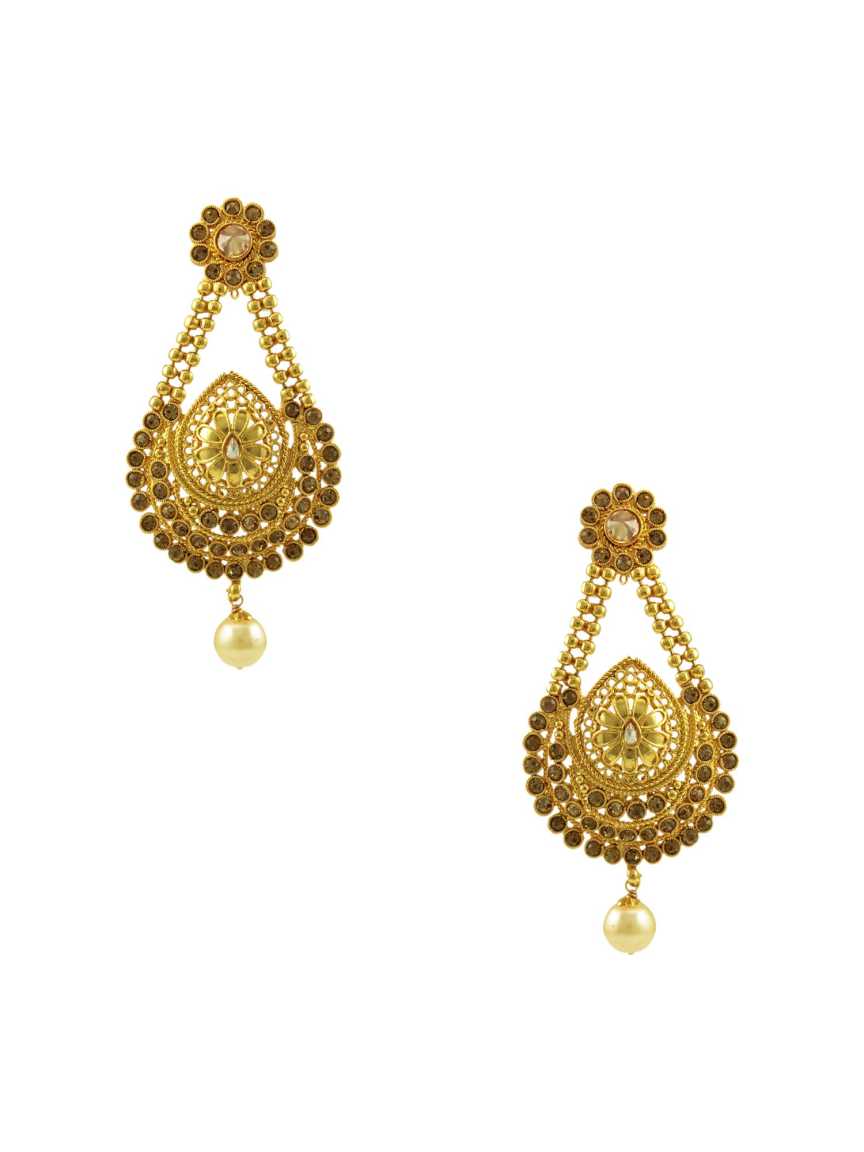 EARRING in CHECKERED POLKI Style | Design - 13457