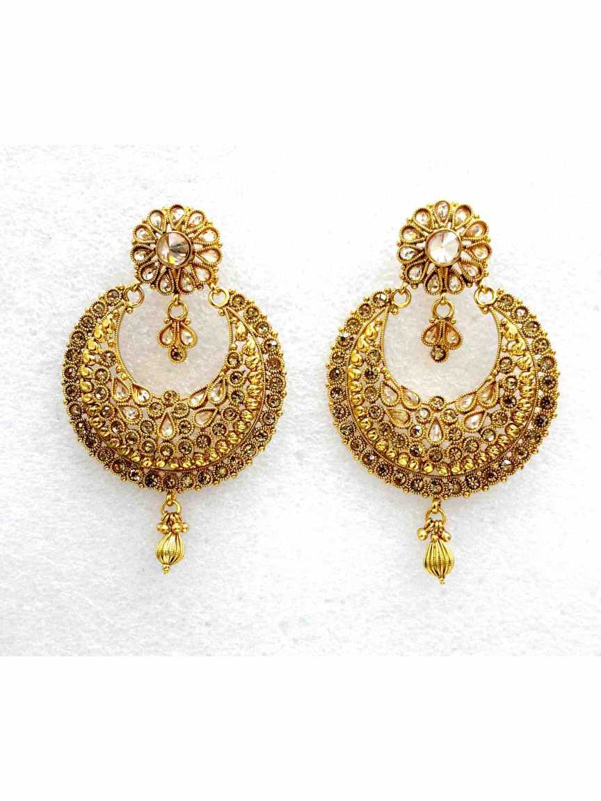 EARRING in CHECKERED POLKI Style | Design - 13512