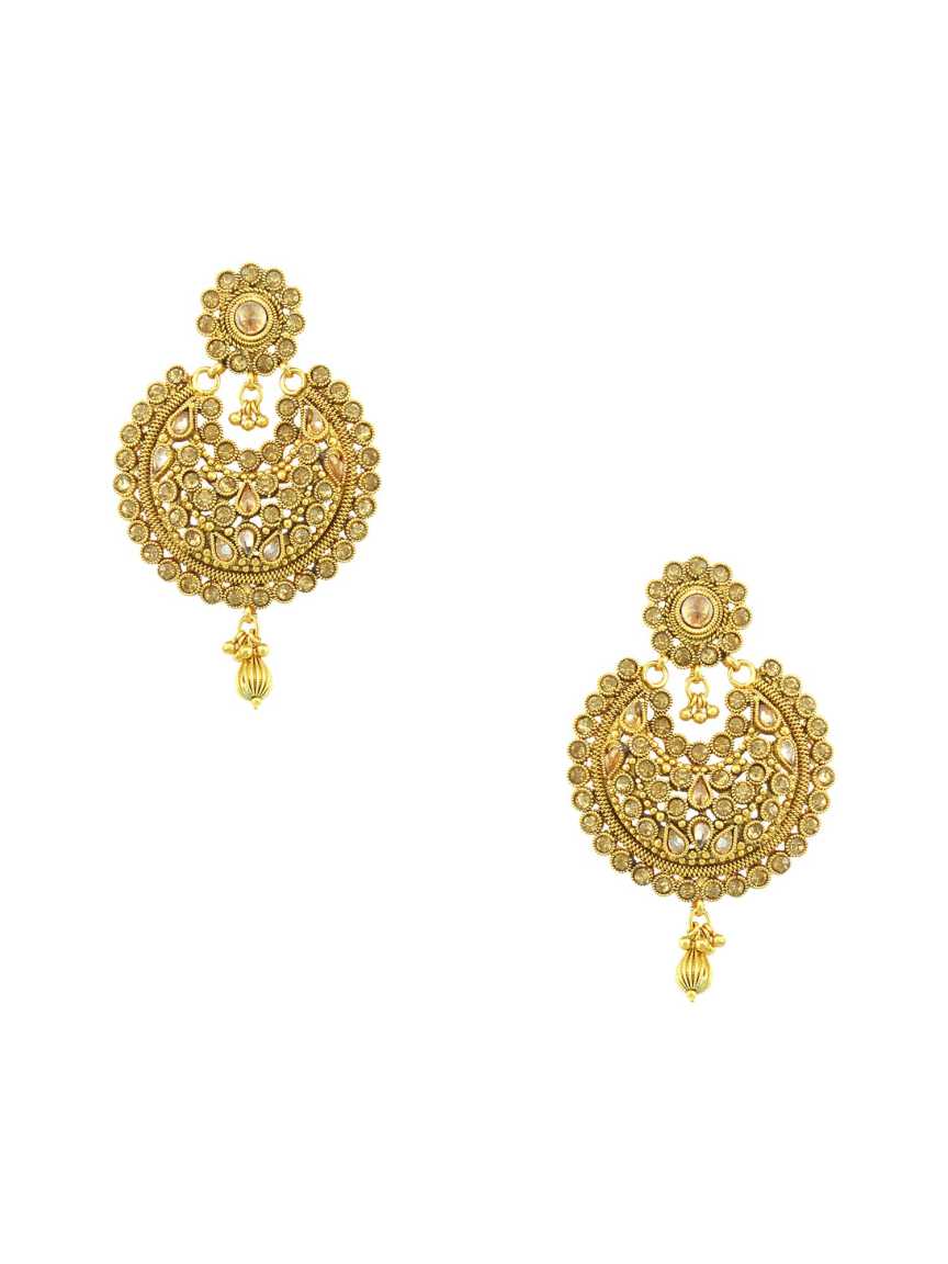 EARRING in CHECKERED POLKI Style | Design - 13513