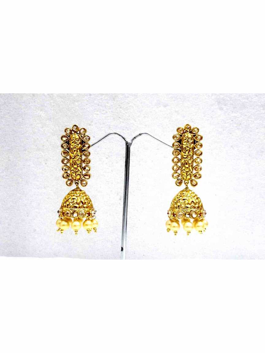 EARRING in CHECKERED POLKI Style | Design - 13555