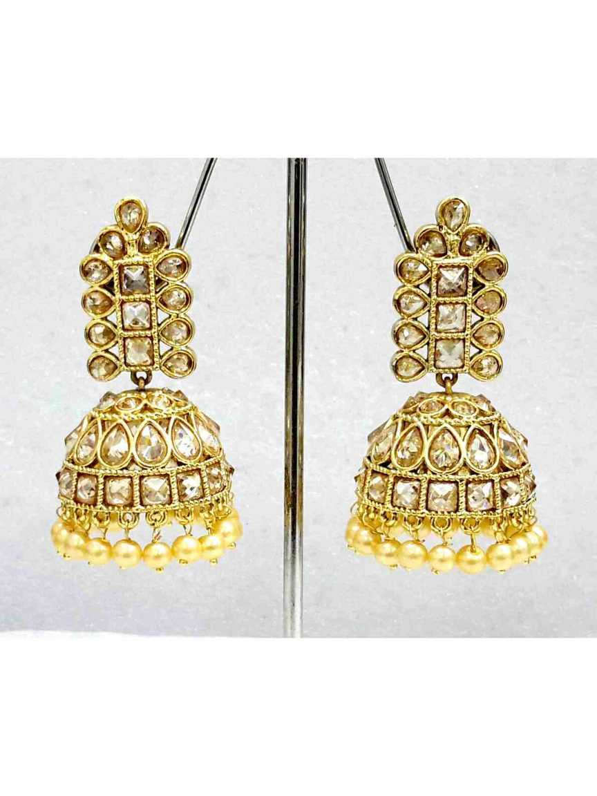 EARRING in CHECKERED POLKI Style | Design - 13556