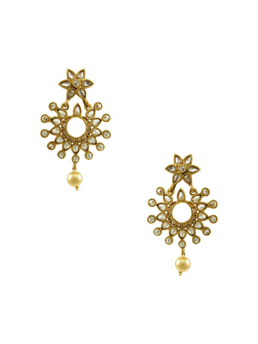 EARRING in CHECKERED POLKI Style | Design - 13563