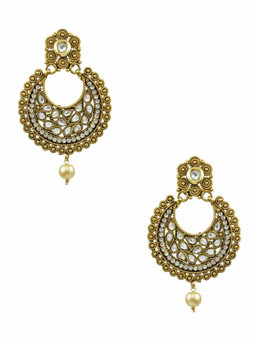 EARRING in CHECKERED POLKI Style | Design - 13564