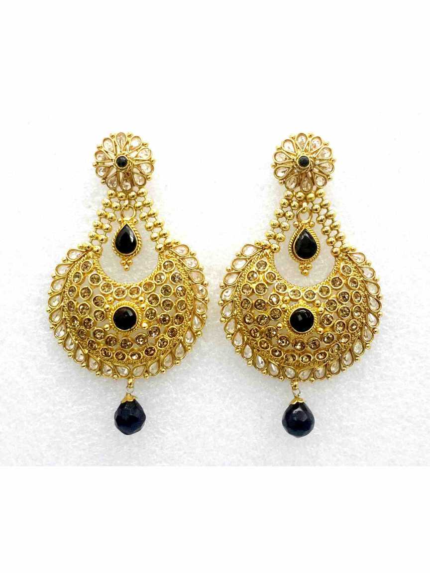 EARRING in CHECKERED POLKI Style | Design - 13578
