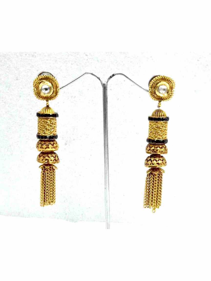 EARRING in CHECKERED POLKI Style | Design - 13632