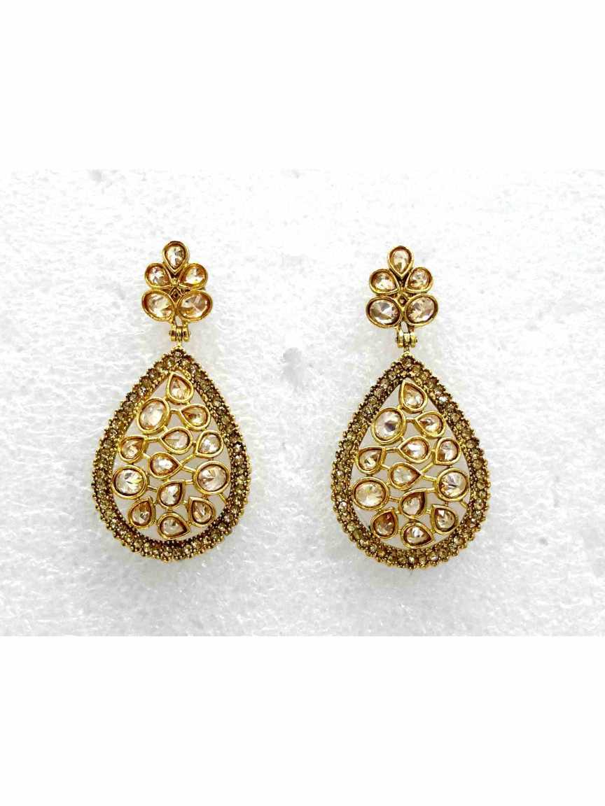 EARRING in CHECKERED POLKI Style | Design - 13668