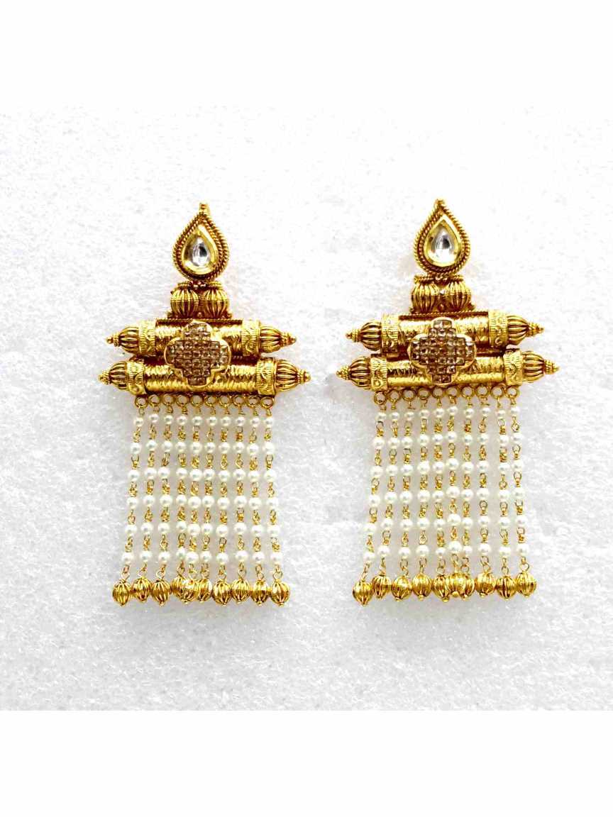 EARRING in CHECKERED POLKI Style | Design - 13727