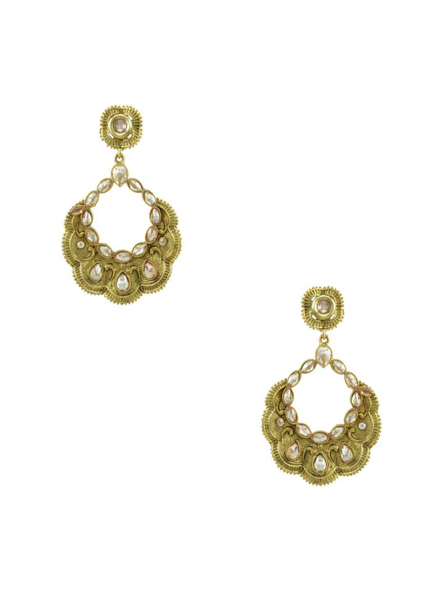 EARRING in CHECKERED POLKI Style | Design - 13771