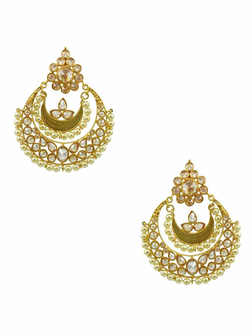 EARRING in CHECKERED POLKI Style | Design - 13792