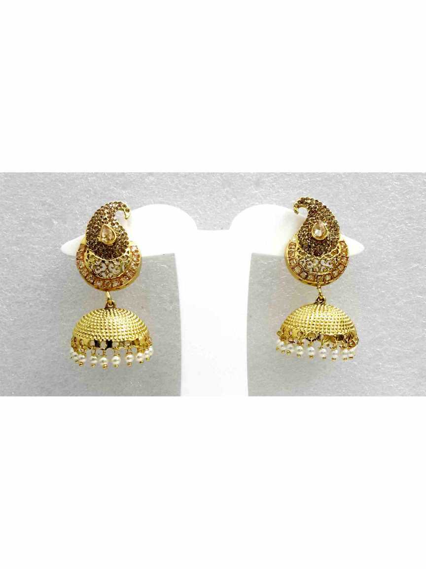EARRING in CHECKERED POLKI Style | Design - 13824