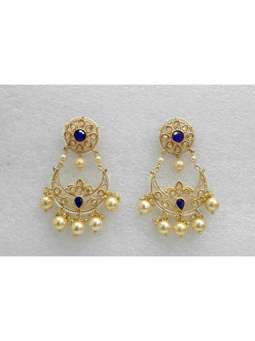 EARRING in CHECKERED POLKI Style | Design - 14003