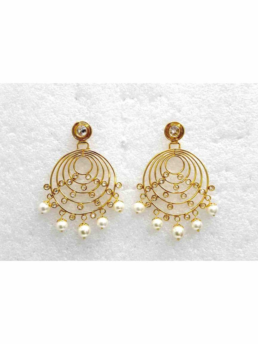 EARRING in CHECKERED POLKI Style | Design - 14005