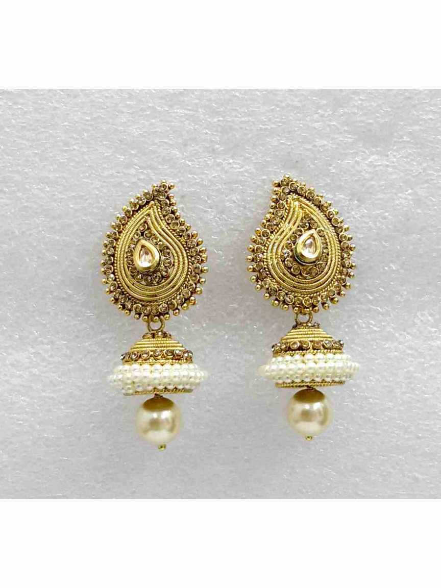 EARRING in CHECKERED POLKI Style | Design - 14066