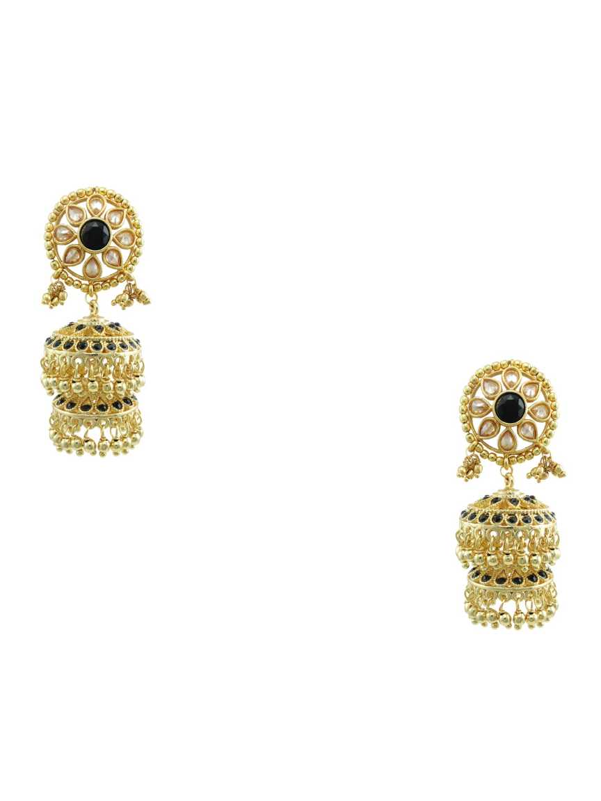 EARRING in CHECKERED POLKI Style | Design - 14077