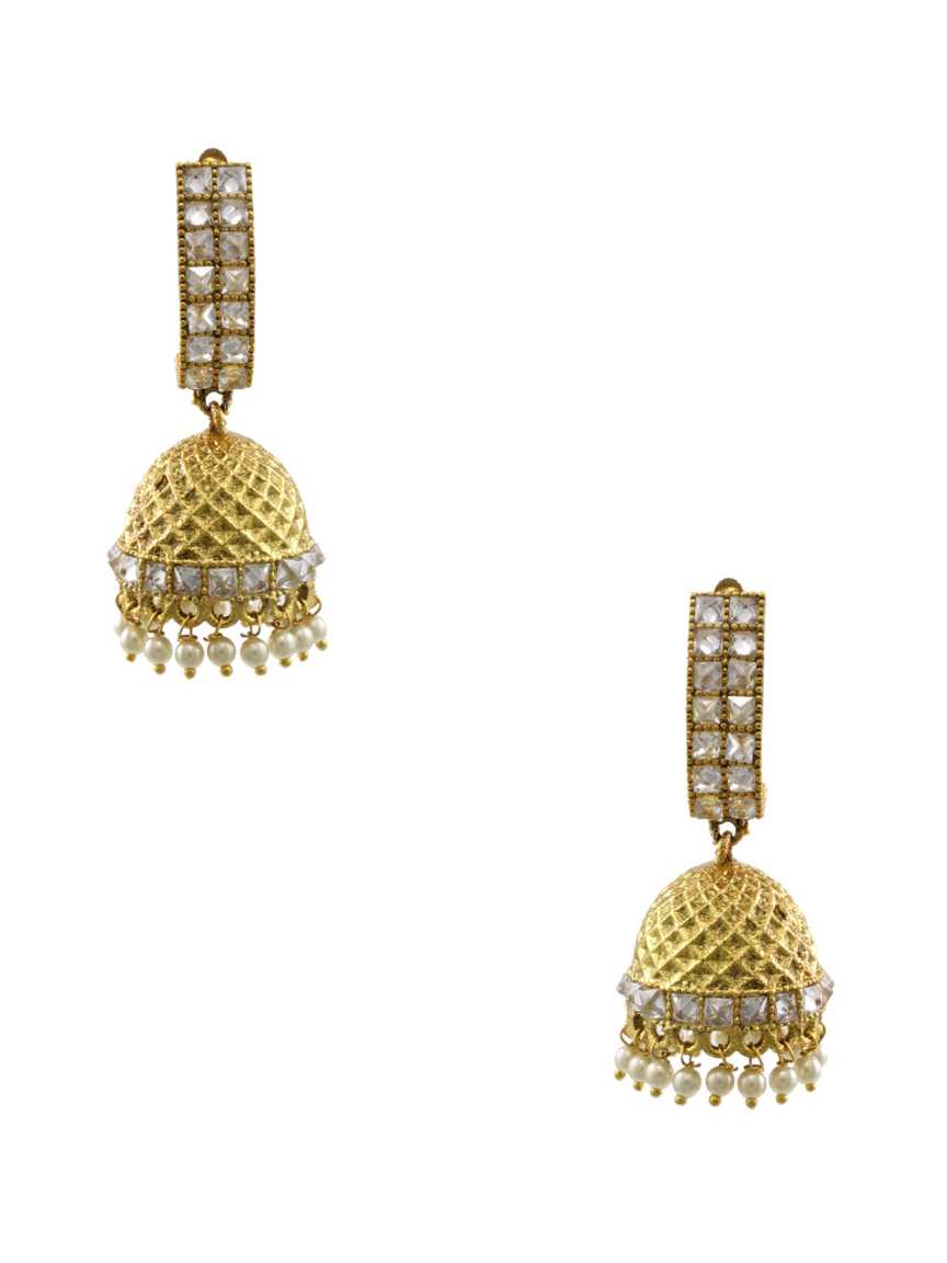 EARRING in CHECKERED POLKI Style | Design - 14086
