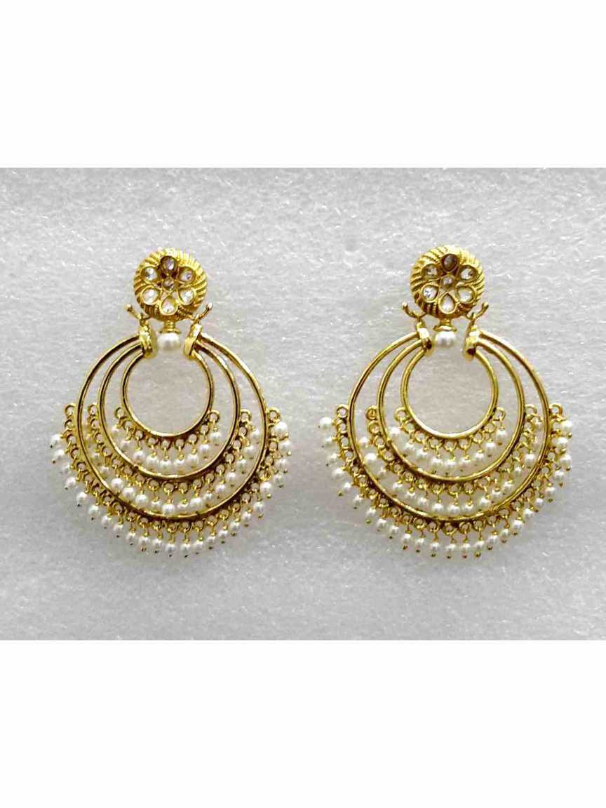 EARRING in CHECKERED POLKI Style | Design - 14133