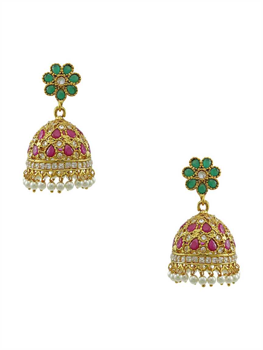 EARRING in CHECKERED POLKI Style | Design - 14196