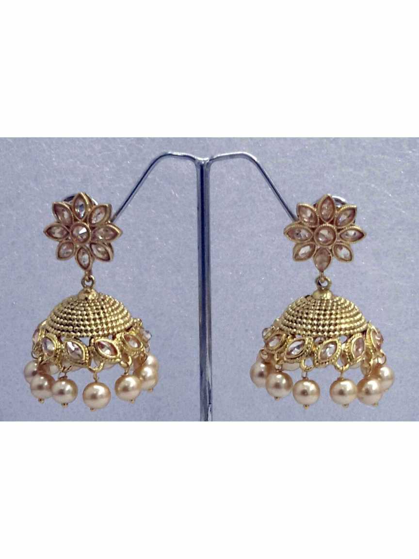 EARRING in CHECKERED POLKI Style | Design - 14224