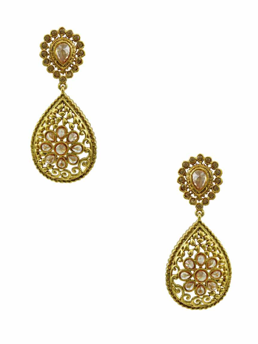 EARRING in CHECKERED POLKI Style | Design - 14237