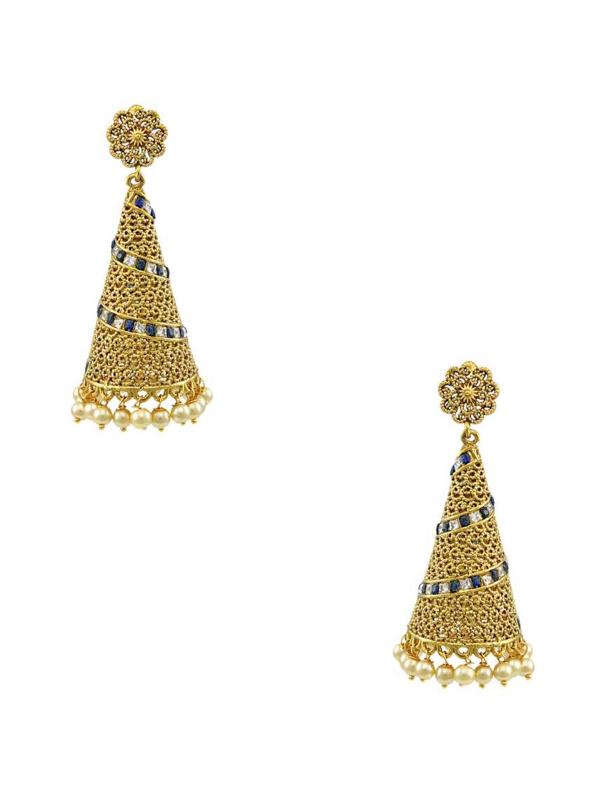 EARRING in CHECKERED POLKI Style | Design - 14267