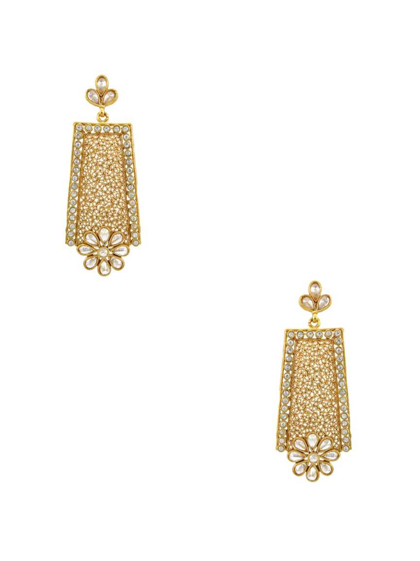 EARRING in CHECKERED POLKI Style | Design - 14469