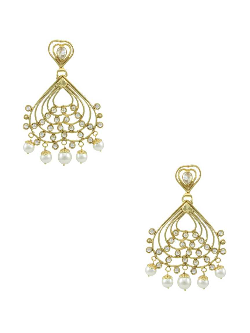 EARRING in CHECKERED POLKI Style | Design - 14471
