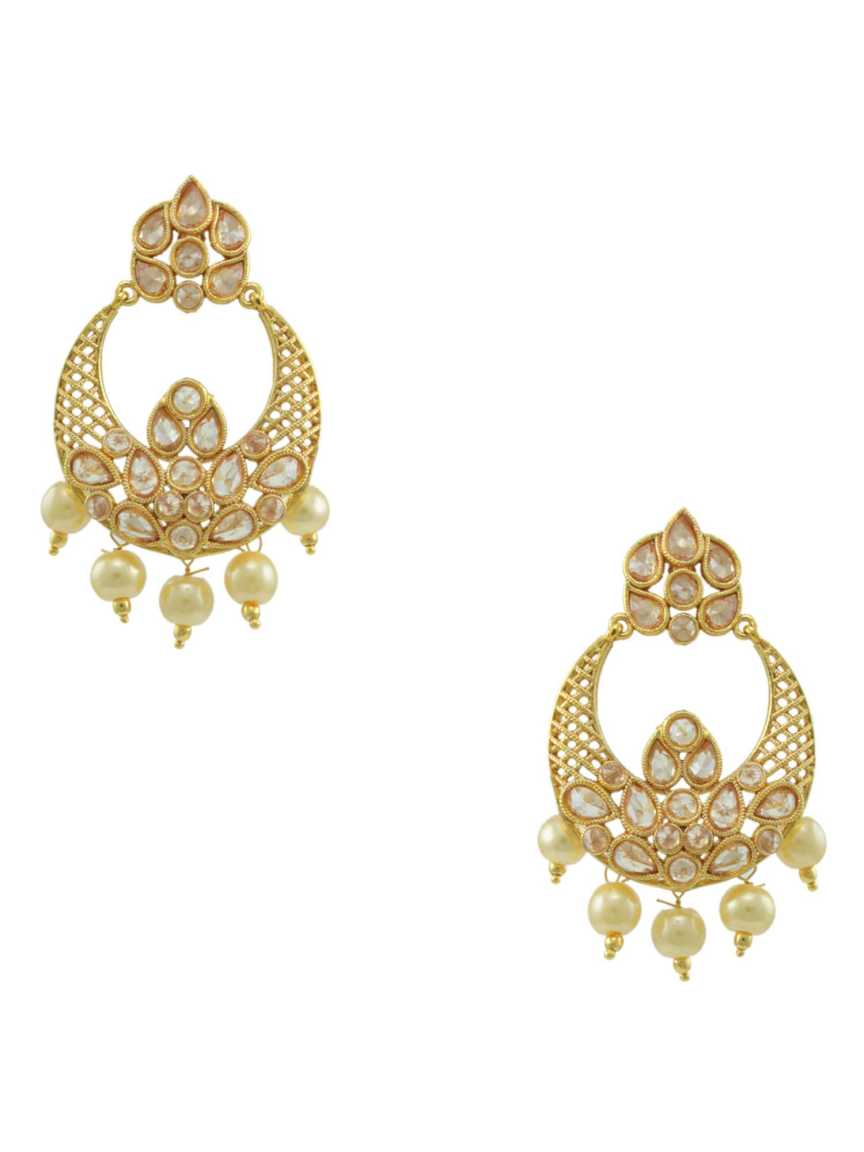 EARRING in CHECKERED POLKI Style | Design - 14503