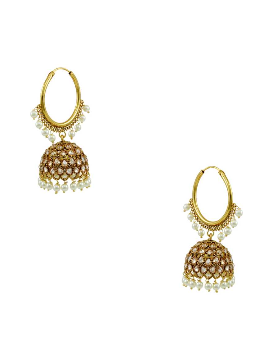 EARRING in CHECKERED POLKI Style | Design - 14512