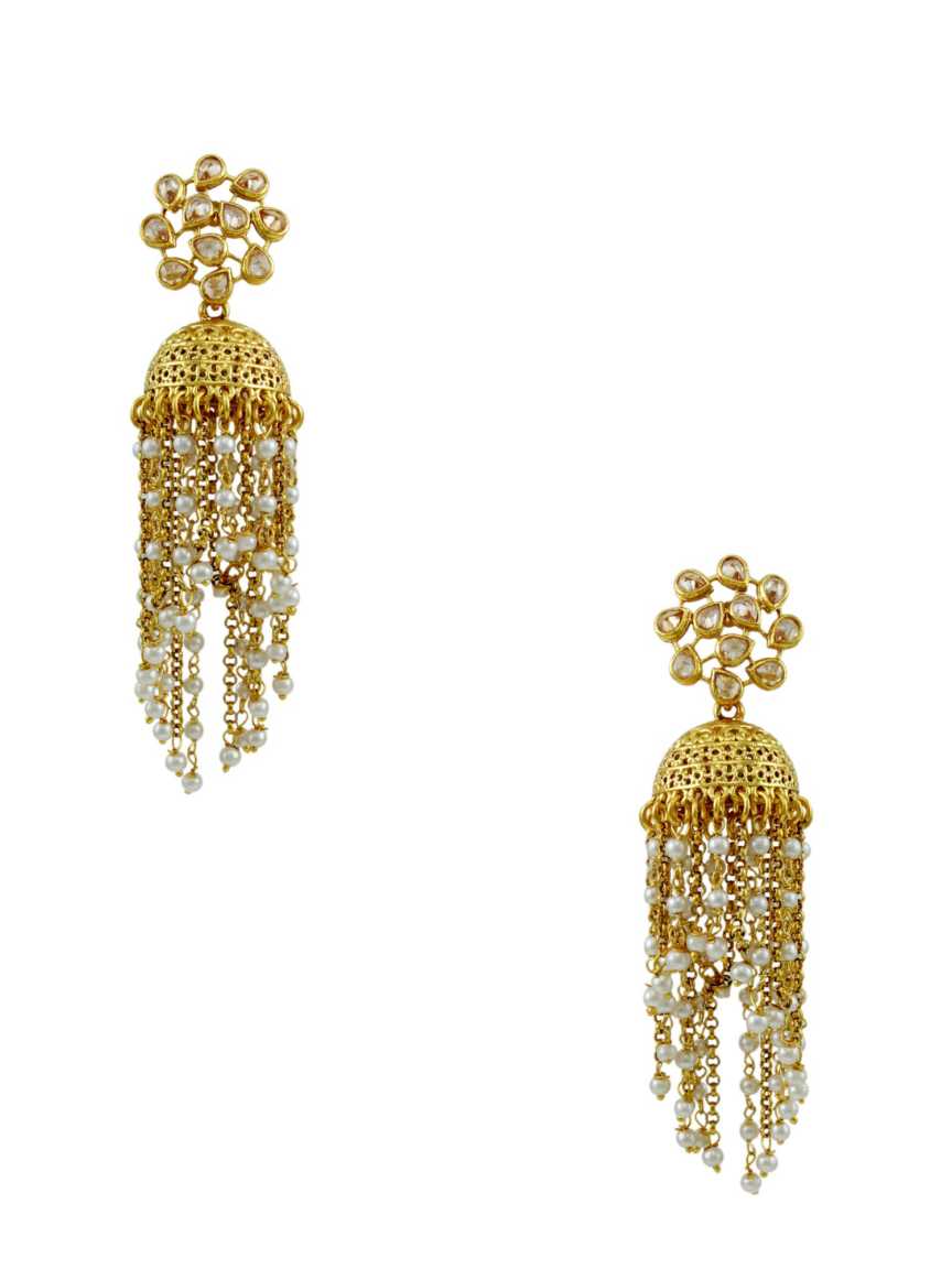 EARRING in CHECKERED POLKI Style | Design - 14515