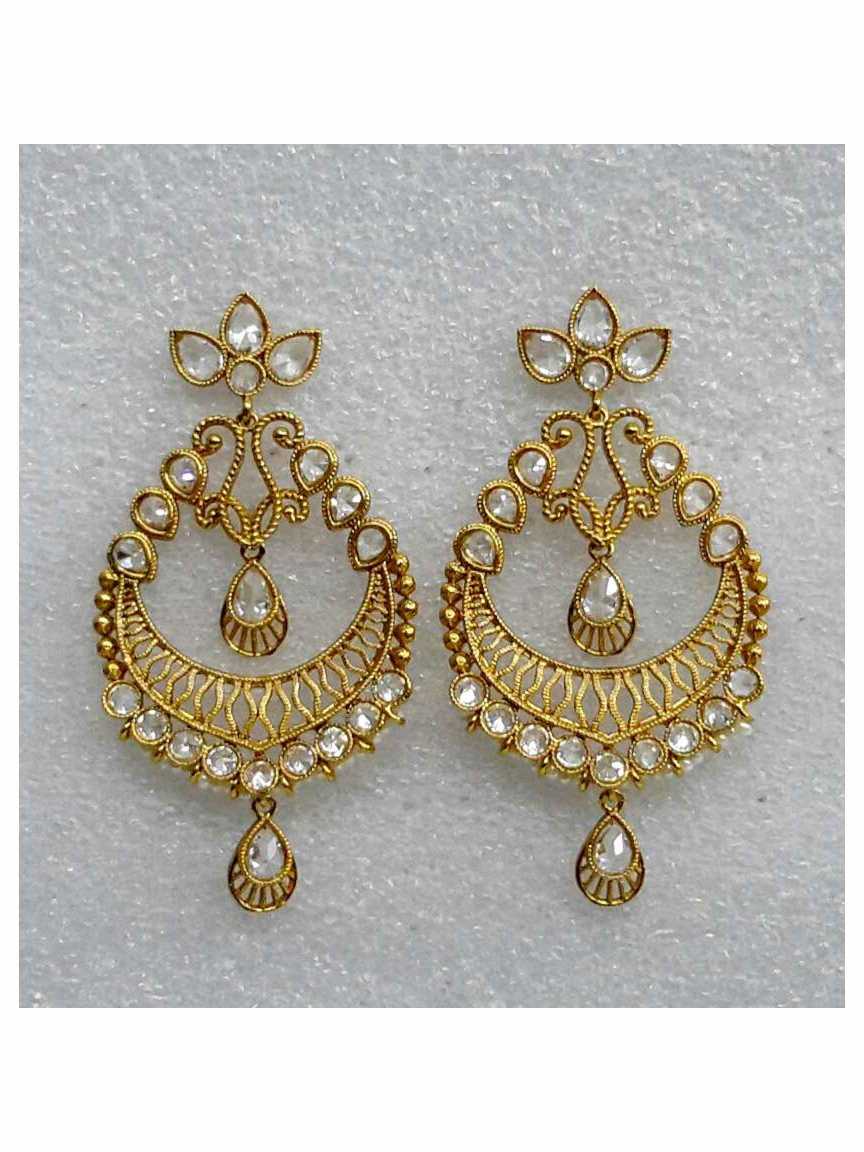 EARRING in CHECKERED POLKI Style | Design - 14829