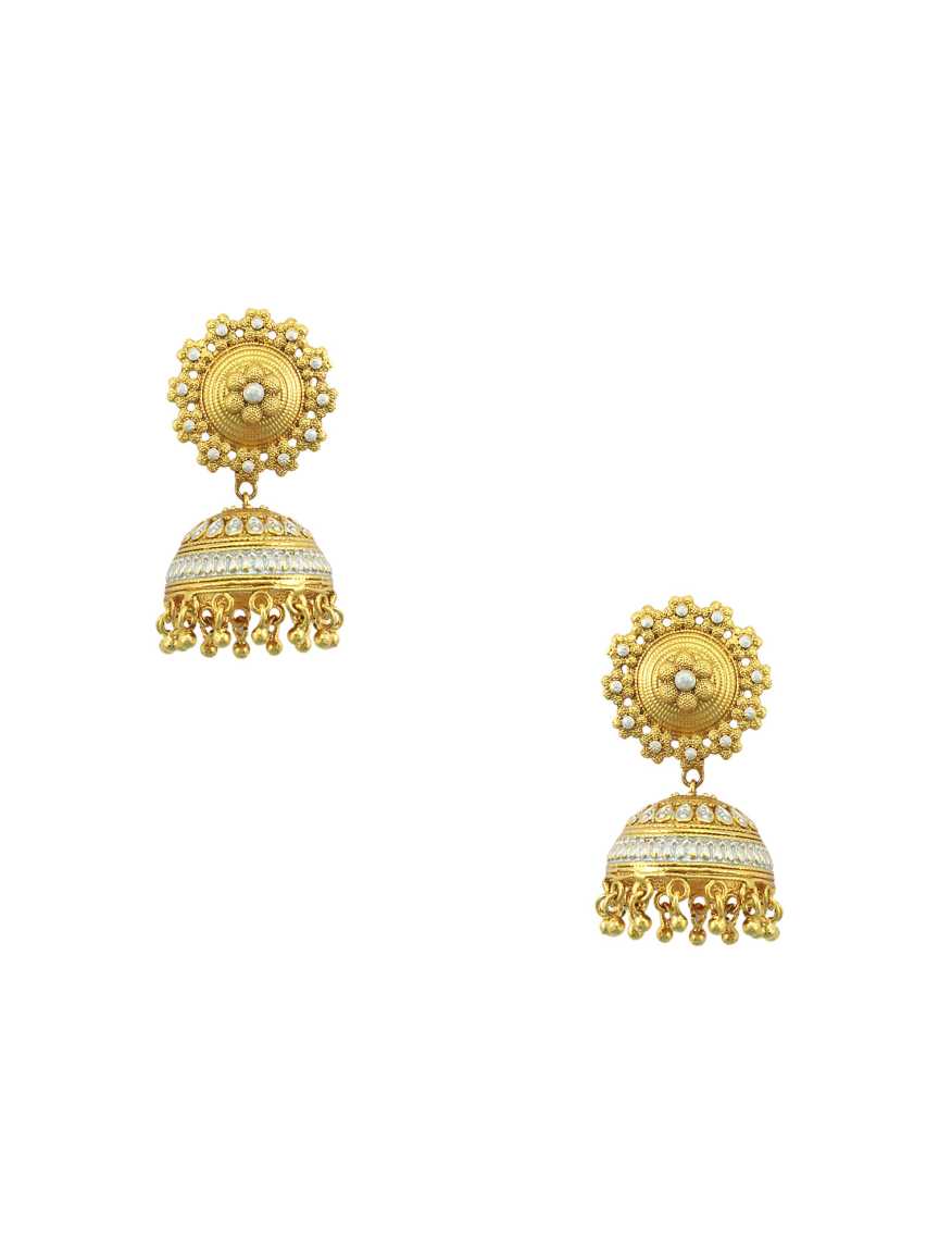 EARRING in CHECKERED POLKI Style | Design - 14863