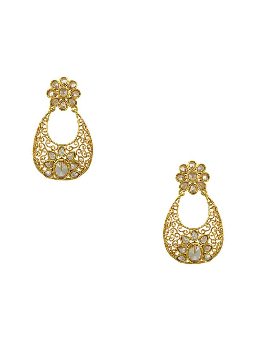 EARRING in CHECKERED POLKI Style | Design - 14901