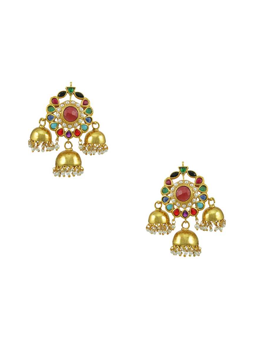 EARRING in CHECKERED POLKI Style | Design - 14906