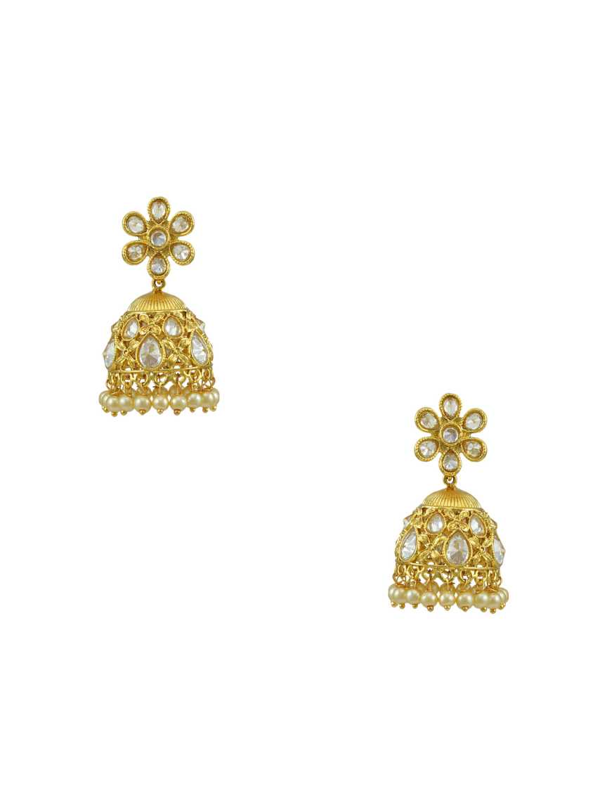 EARRING in CHECKERED POLKI Style | Design - 14919