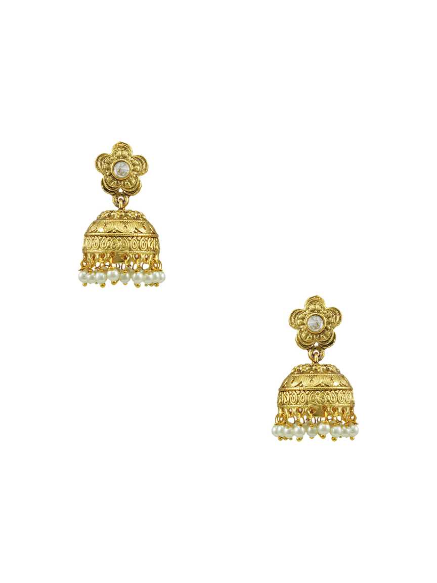 EARRING in CHECKERED POLKI Style | Design - 14922