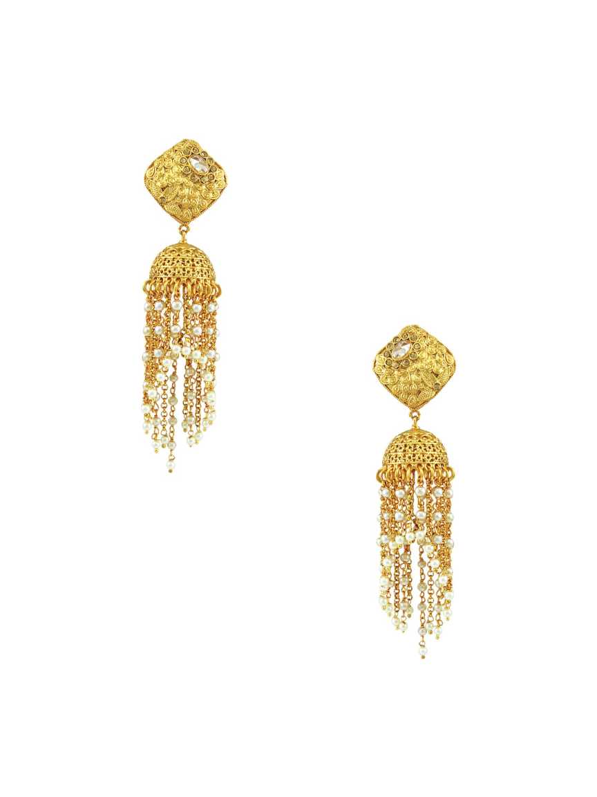 EARRING in CHECKERED POLKI Style | Design - 14974