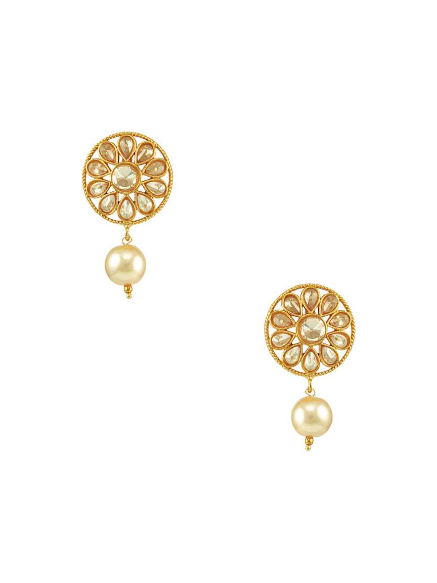 EARRING in CHECKERED POLKI Style | Design - 15044