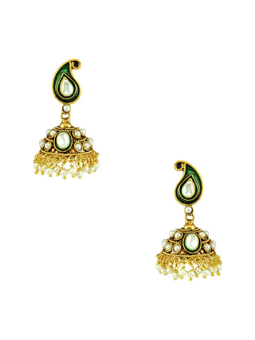 EARRING in CHECKERED POLKI Style | Design - 15052
