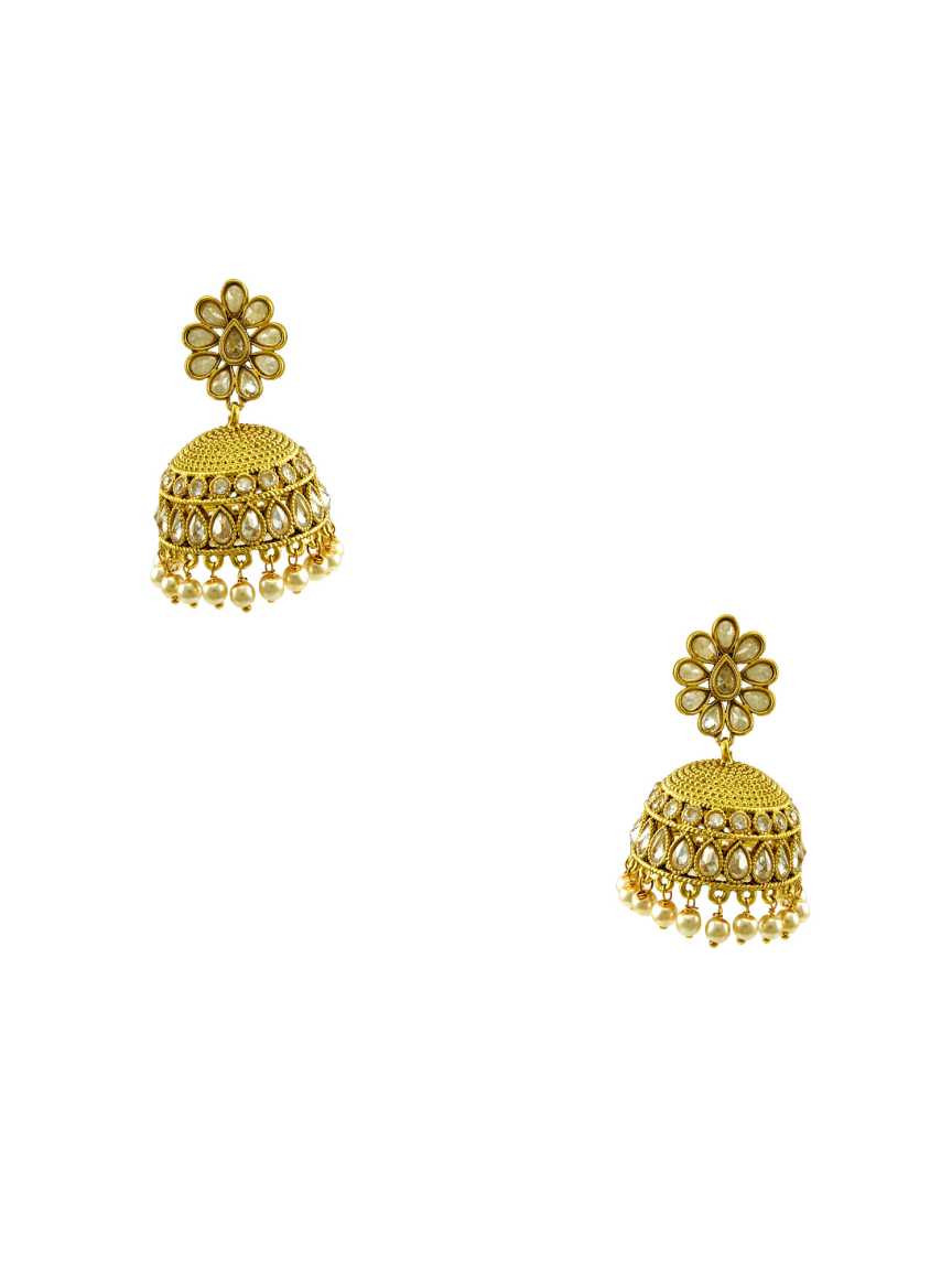 EARRING in CHECKERED POLKI Style | Design - 15174