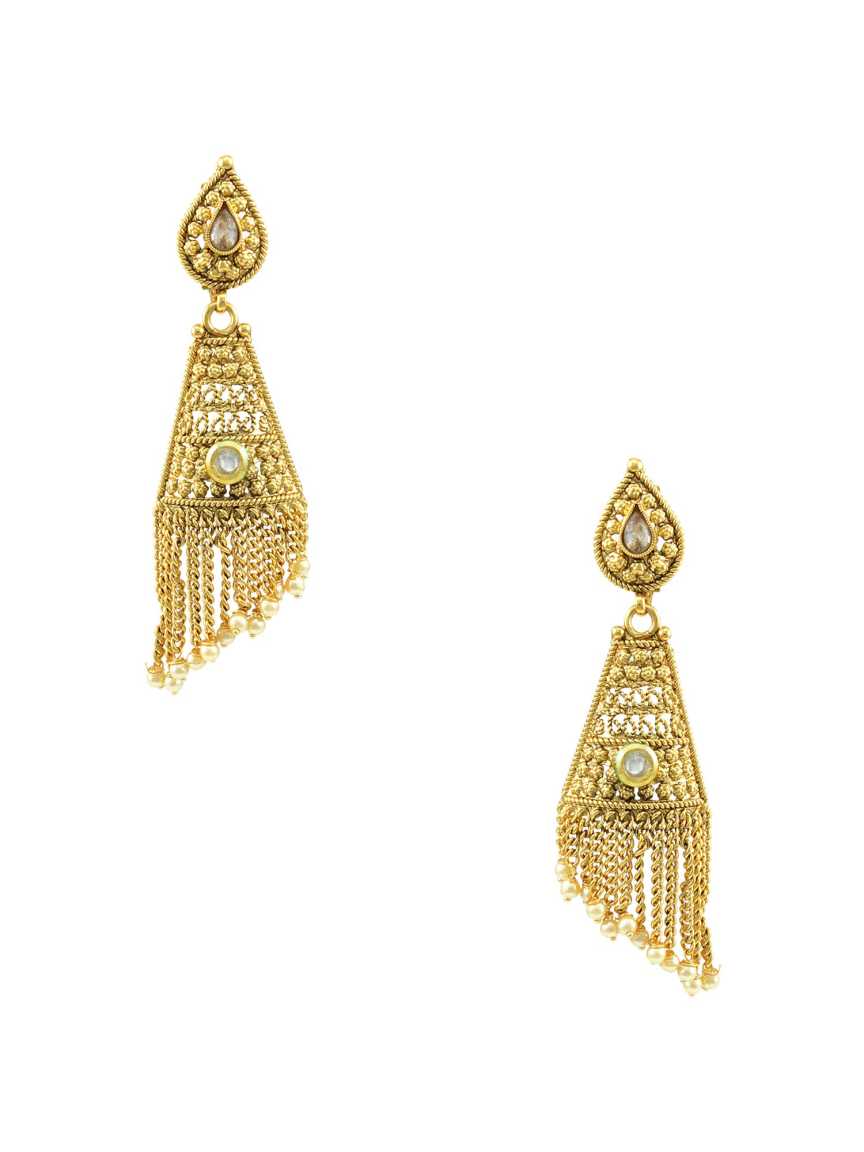 EARRING in CHECKERED POLKI Style | Design - 15285