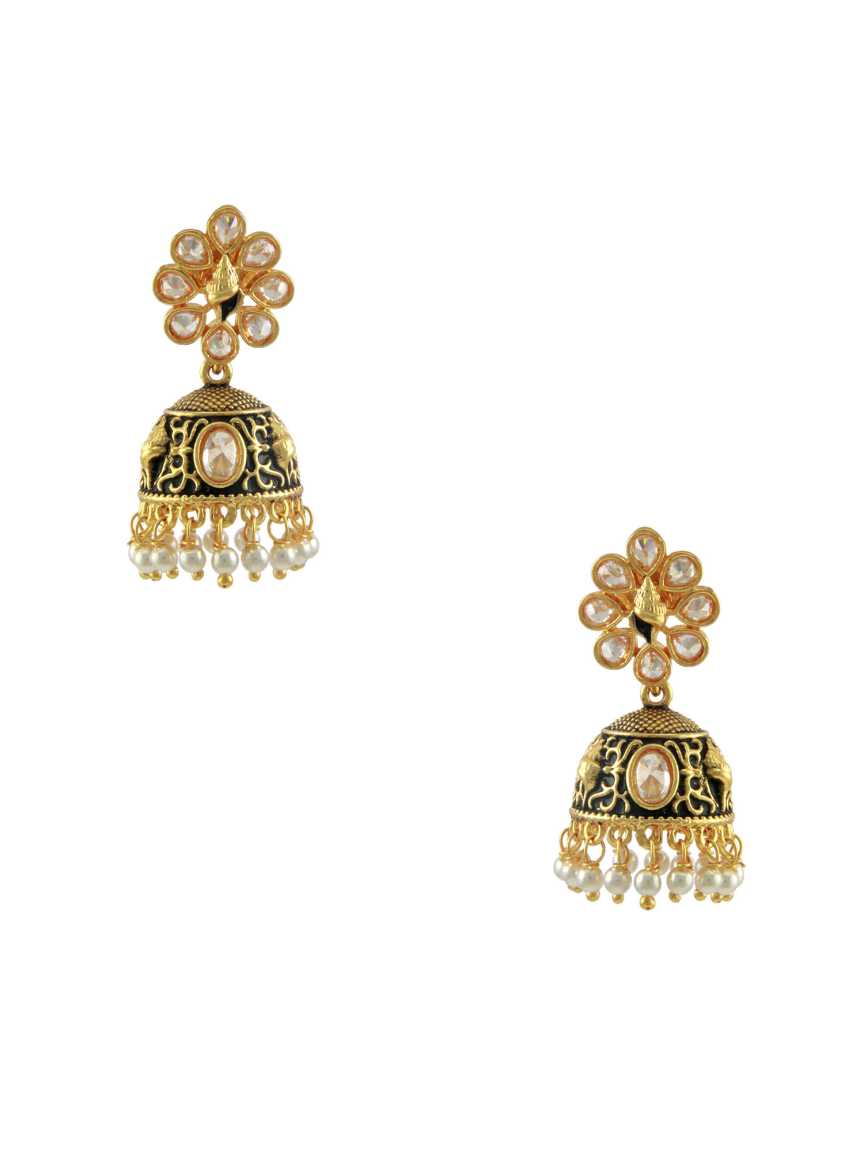 EARRING in CHECKERED POLKI Style | Design - 15343