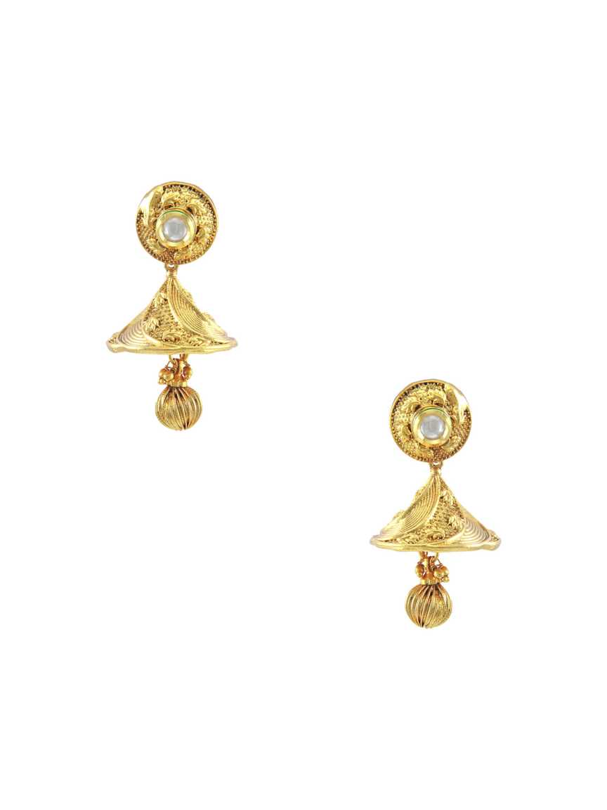 EARRING in CHECKERED POLKI Style | Design - 15474