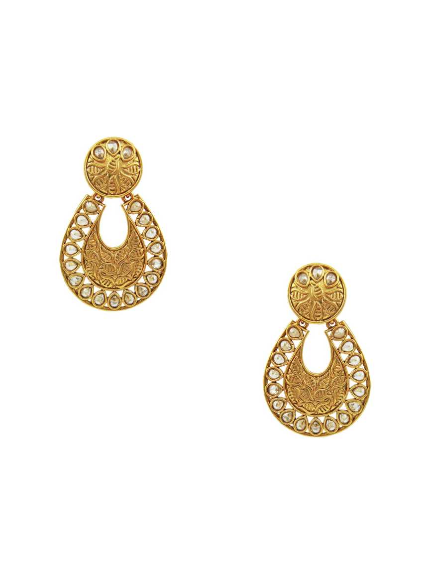 EARRING in CHECKERED POLKI Style | Design - 15550