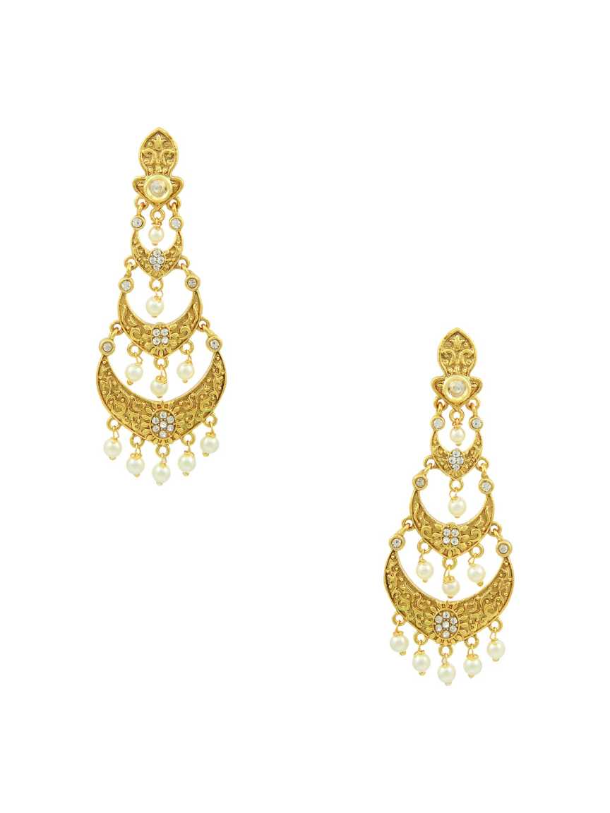 EARRING in CHECKERED POLKI Style | Design - 15588